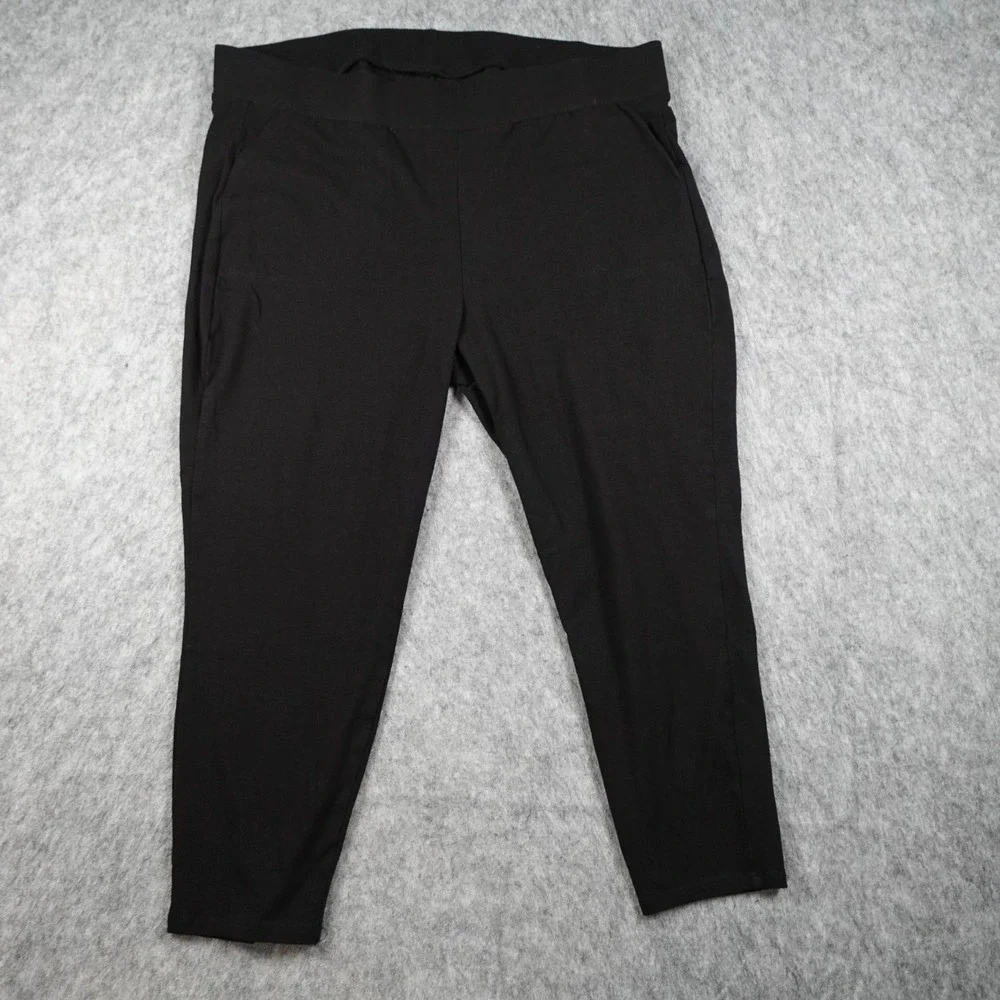 Torrid Leggings Women 3X Black Cropped Stretch Pockets Pull‎ On Comfort